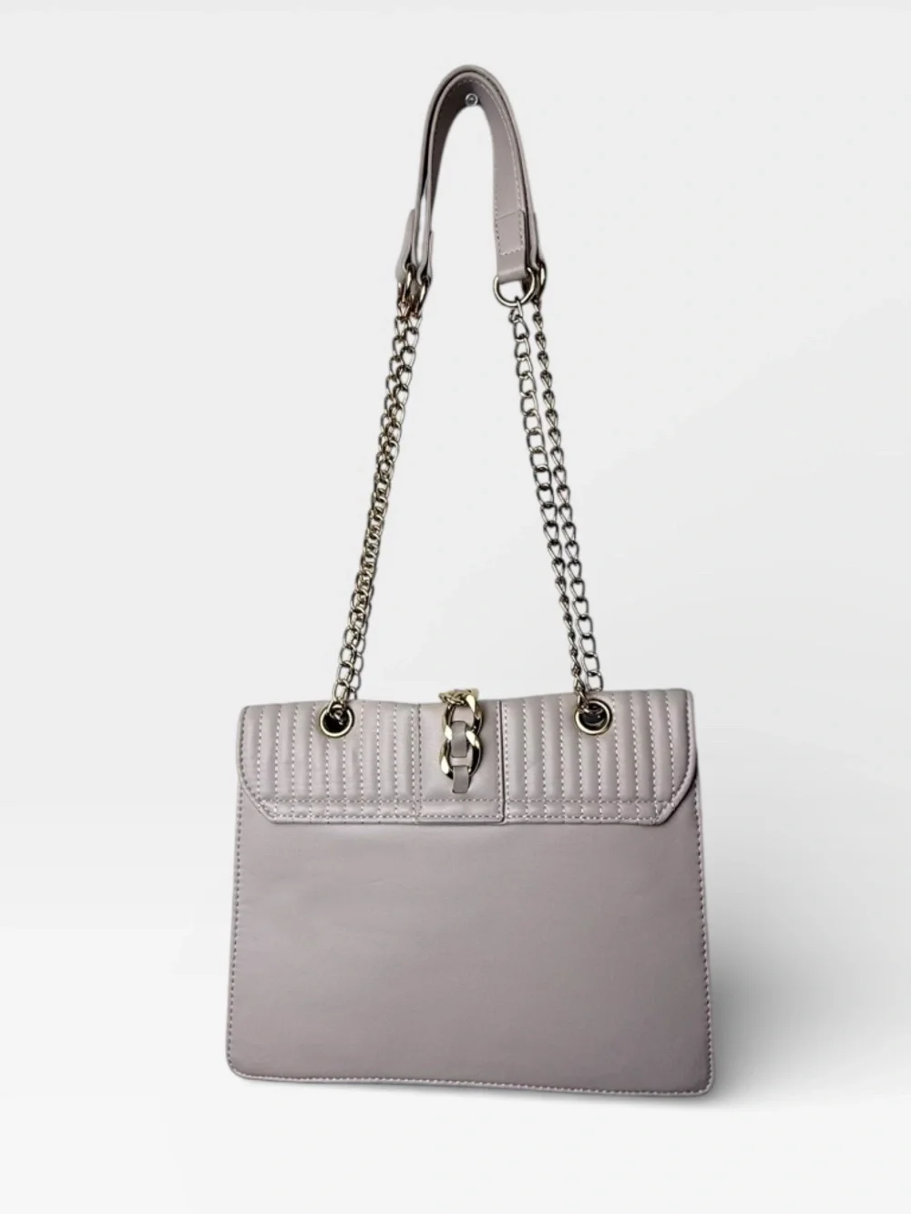 Badgley Mischka Quilted Crossbody Purse Bag Creme